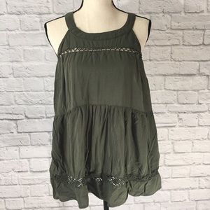 TORRID Army Green Halter FlowyTank Top Size 0